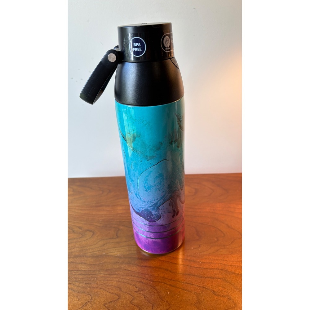 Tervis Stainless Steel Water Bottle Teal Purple Marble VersaLid 2-in-1 24oz - Picture 3 of 11